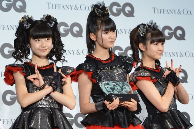 Babymetal at GQ Men of the Year 2015 ceremony in Tokyo due to winning Special Prize "Discovery of the Year"