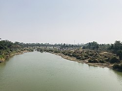 Bahuda river from railway bridge (January 2019).jpg