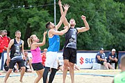 Deutsch: Beachhandball Europameisterschaften 2019 (Beach handball Euro); Tag 3: 4. Juli 2019 – Männer, Platzierungsrunde Gruppe III, Italien-Montenegro 2:0 (22:15, 18:7) English: Beach handball Euro; Day 3: 4 July 2019 – Men Consolation Round Group III – Italy-Montenegro 2:0 (22:15, 18:7)