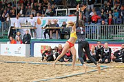 Deutsch: Beachhandball Europameisterschaften 2019 (Beach handball Euro); Tag 5: 6. Juli 2019 – Frauen, Platzierungsspiel für die Ränge 9–12, Deutschland-Polen 2:1 (22:23, 19:16, 7:6) English: Beach handball Euro; Day 5: 6 July 2019 – Placement Match/Cross Match for rank 9–12 Women – Germany-Poland 2:1 (22:23, 19:16, 7:6)