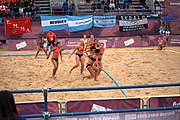 Deutsch: Beachhandball bei den Olympischen Jugendspielen 2018; Tag 5, 10. November 2018; Mädchen, Hauptrunde - Chinese Taipei (Taiwan)-Niederlande 1:2 English: Beach handball at the 2018 Summer Youth Olympics at 11 October 2018 – Girls Main Round – Chinese Taipei (Taiwan)-Netherlands 1:2