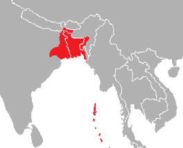 Região onde os falantes nativos de bengali se encontram