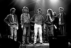 The last Bijelo Dugme lineup, from left to right: Vlado Pravdic, Ipe Ivandic, Goran Bregovic, Alen Islamovic, Zoran Redzic and Laza Ristovski Bijelo dugme (1986).jpg
