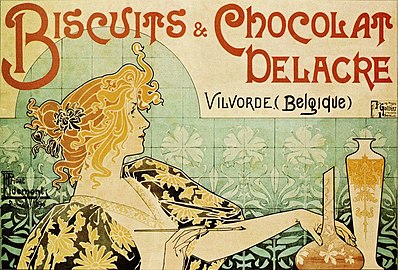 Poster for biscuits and chocolate, by Henri Privat-Livemont (1898)