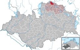 Läget för kommunen Blankenberg i Landkreis Ludwigslust-Parchim