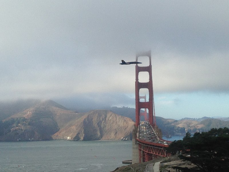 File:Blue Angel jet in practice at the Golden Gate Bridge San Francisco.jpg