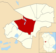 Location of Boultham ward Boultham ward in Lincoln 1999.svg