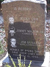 Gravestone showing the crew who died