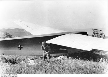 A Fallschirmjäger and a DFS 230 glider in Crete