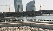 The hotel in the distance in 2007 when new, with the Business Bay Crossing under construction in the foreground Business Bay Crossing Under Construction on 31 January 2007 Pict 3.jpg