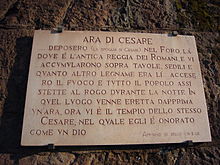 Commemorative plaque beside Caesar's altar. Caesar hh.jpg