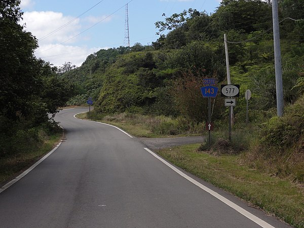 A scene on PR-143 westbound in Barrio Anón, Ponce, Puerto Rico