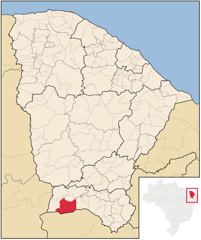 Localização de Araripe no Ceará