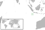 Ligging van die Kerseiland in die Indiese Oseaan