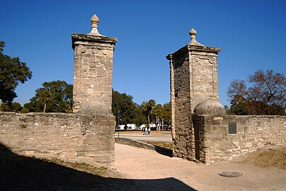 The city gates of St. Augustine, built in 1808, part of the much older Cubo Line