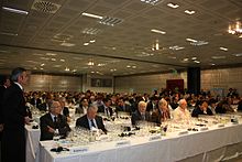 One of the tasting and judging panels at VinItaly. Civilta del Bere a Vinitaly, 12 bianchi immortali.jpg