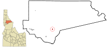 Clearwater County Idaho Incorporated and Unincorporated areas Pierce Highlighted.svg