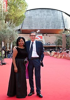 With his wife Jacqueline Greaves at the Rome Film Festival in 2017