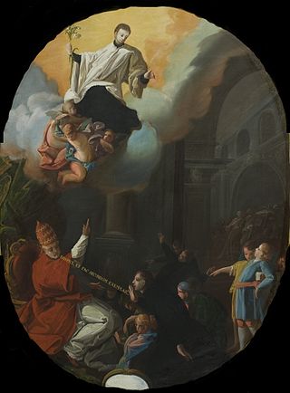 <i>Consecration of Aloysius Gonzaga as patron saint of youth</i> Painting by Francisco de Goya