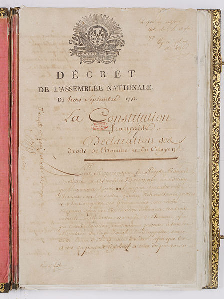 File:Constitution de 1791. Page 1 - Archives Nationales - AE-I-10-1.jpg