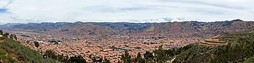 Cusco, Peru, which has an altitude of 11,000 ft Cuzco-Pano edit.jpg