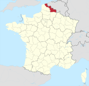 Location of the Nord department in France