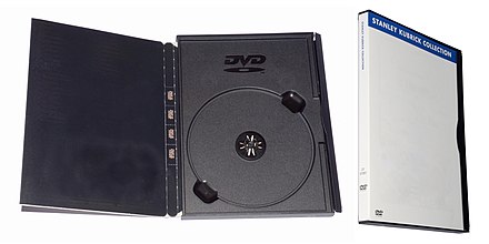 A DVD snap case. The original artwork in this example has been removed from the photo.