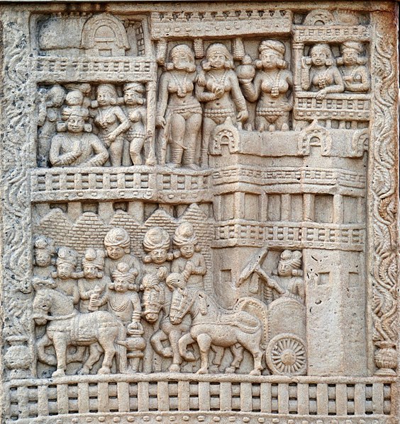 File:Departure of the Buddha from Kapilavastu Sanchi Stupa 1 Northern Gate.jpg