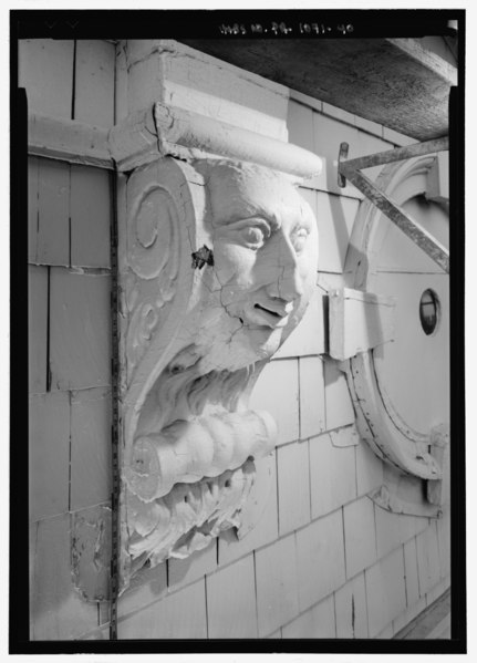 File:Detail view of scroll bracket on belltower - Christ Church, 22-26 North Second Street, Philadelphia, Philadelphia County, PA HABS PA,51-PHILA,7-40.tif