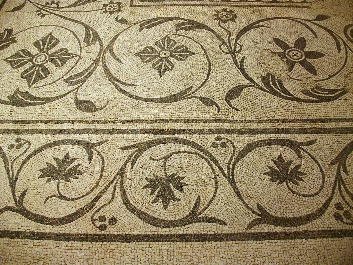 File:Detall del mosaic de la vil·la romana de Font de Mussa de Benifaió, Museu de Prehistòria de València.JPG