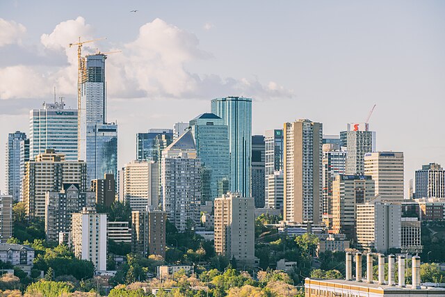 View of Edmonton's central business district in 2018