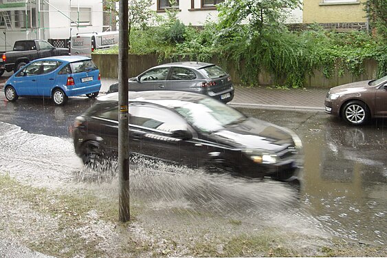 Drive through puddle