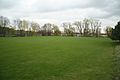 Čeština: Východní pohled na fotbalové hřiště v Náramči, okr. Třebíč. English: East view of soccer playfield in Nárameč, Třebíč District.