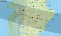 Eclipse Solar Anular del 02.10.2024 - Mapa de la Anularidad en la Patagonia Chilena y Argentina