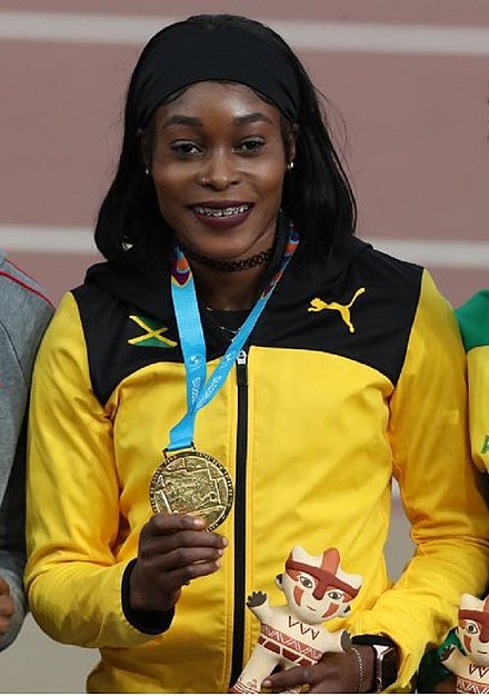 Elaine Thompson-Herah lors des Jeux panaméricains 2019.
