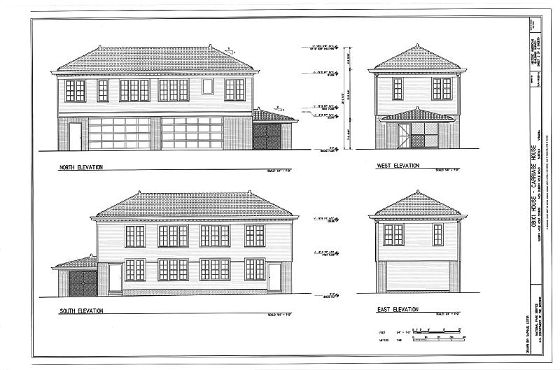 File:Elevations - Obici House, Carriage House, 1400 Sleepy Hole Road, Suffolk, Suffolk, VA HABS VA-1438-A (sheet 2 of 2).tif