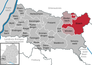 Läget för Elzach i Landkreis Emmendingen