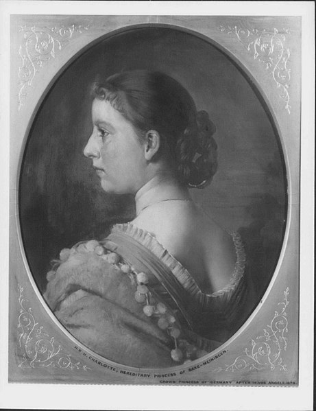 File:Empress Friedrich, consort of Friedrich III, Emperor of Germany ^ King of Prussia (1840-1901) - Princess Charlotte of Prussia (1860-1919), later Hereditary Princess Bernard of Saxe-Meiningen - RCIN 406630 - Royal Collection.jpg