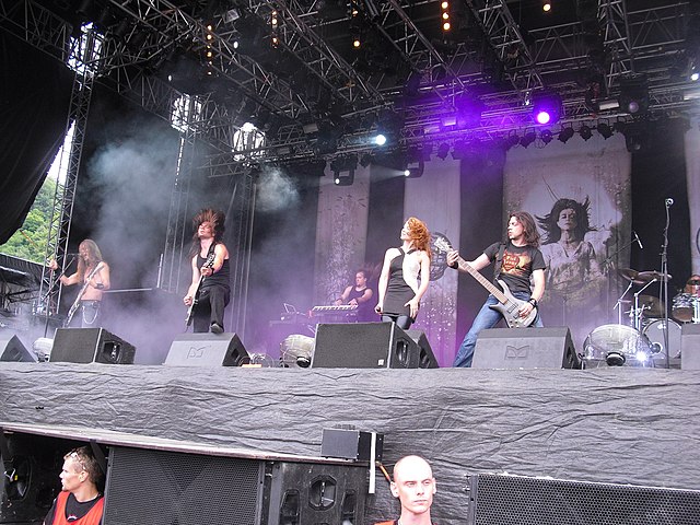 Epica performing at Norway Rock Festival in 2010.