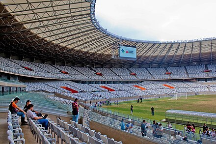 Internal view of the stadium in Belo Horizonte.