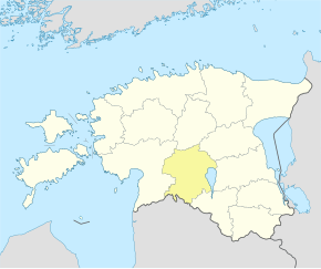 Harta regiunii Viljandi în cadrul Estoniei