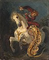 Eugène Delacroix - Jezdec napadený jaguárem