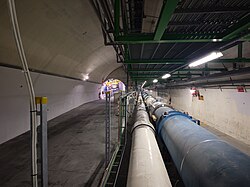 Position of FASER experiment in side tunnel TI12 in the LHC at CERN FASER in LHC.jpg