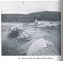 Austin Dam two hours after its 1900 failure FMIB 33228 Austin Dam; View of Dam Two Hours After Failure.jpeg