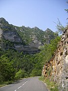 Az RN 107BIS a Gorges du Tarn-ban.
