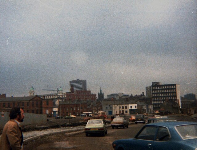 The view from the Falls Road to the city centre, 1981