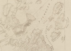 Detail from a 1777 nautical chart showing Falmouth (now Portland, Maine)
