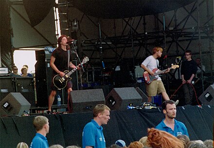 Foo Fighters performing at Phoenix Festival in 1996