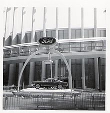 Introduction of the Ford Mustang at the 1964 New York World's Fair. Ford Pavilion.jpg