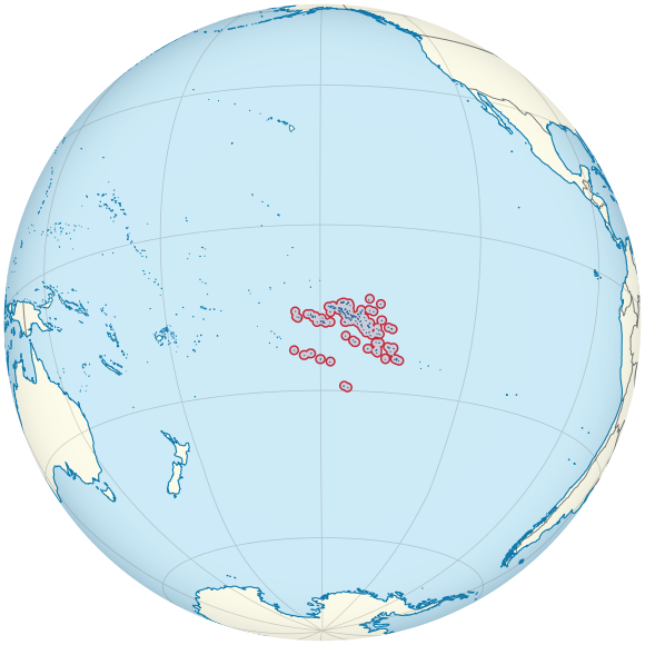 Location of French Polynesia